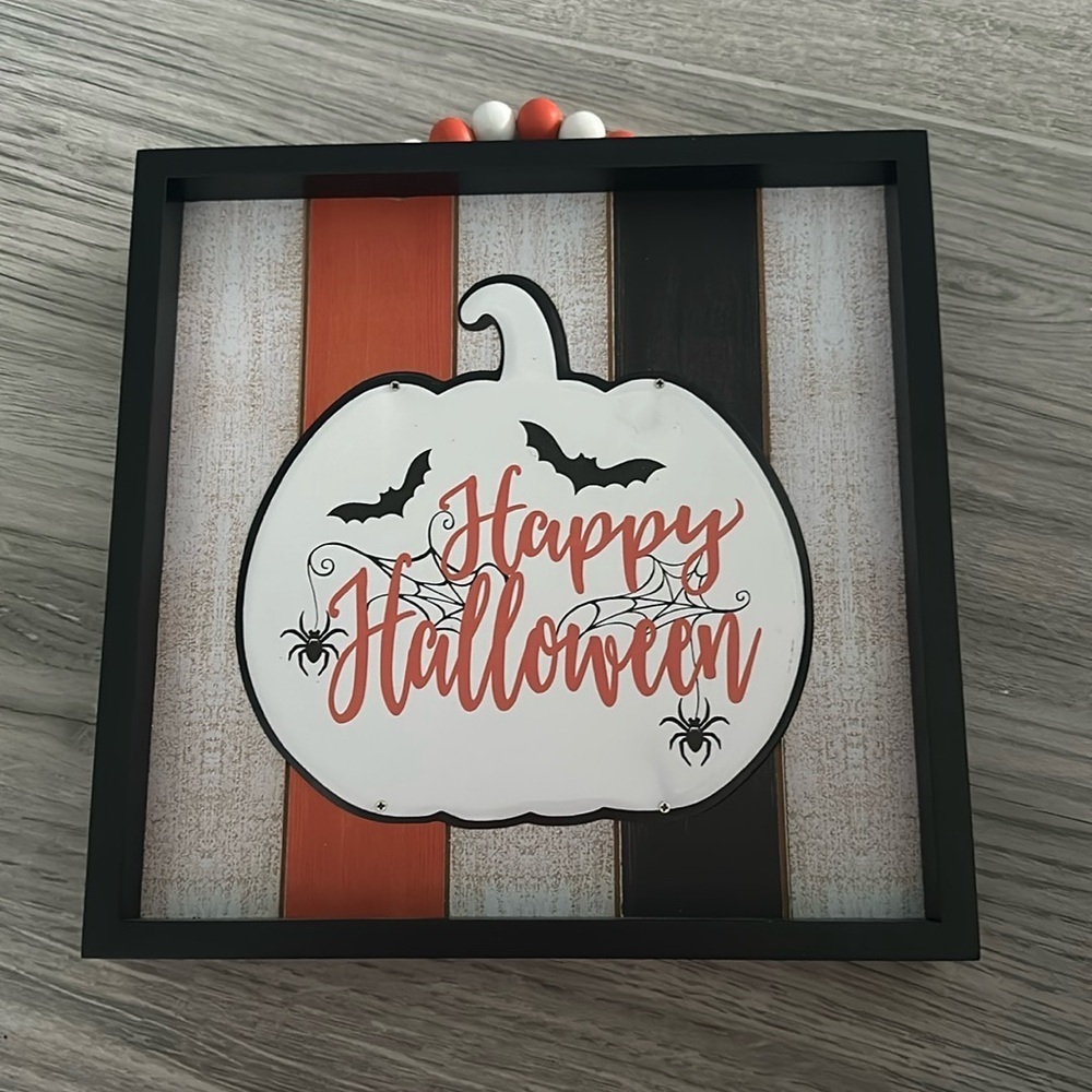 Happy Halloween wooden wall art sign